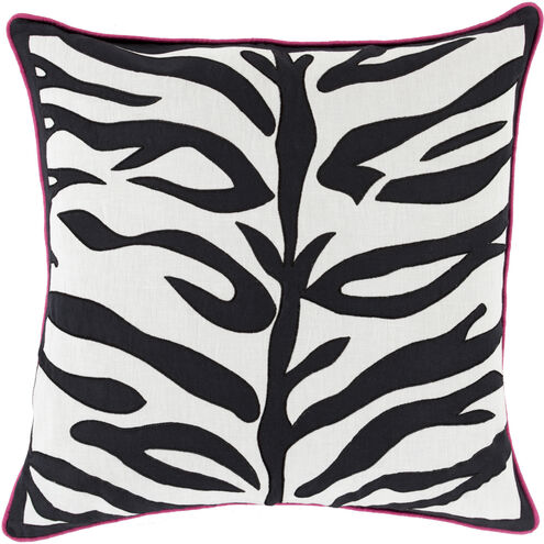 Valentina 22 inch Black, Bright Pink, Ivory Pillow Kit