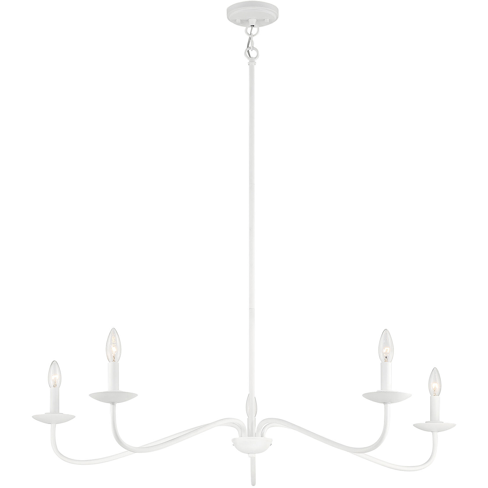 Traditional 5 Light 42 inch Bisque White Chandelier Ceiling Light