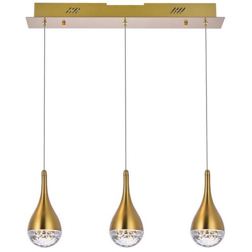 Amherst 3 Light 24 inch Satin Gold Linear Pendant Ceiling Light