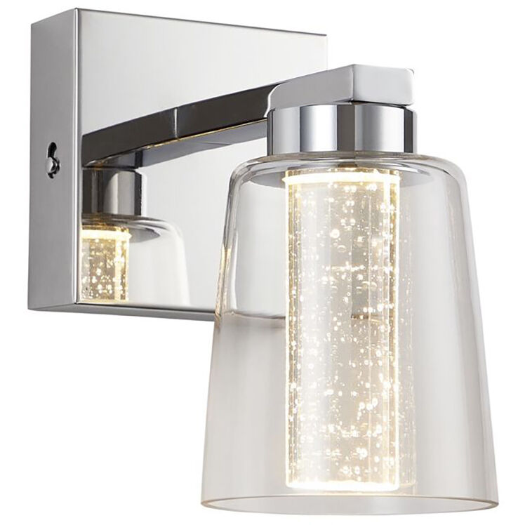 Dalton LED 4.25 inch Chrome Bathroom Sconce Wall Light