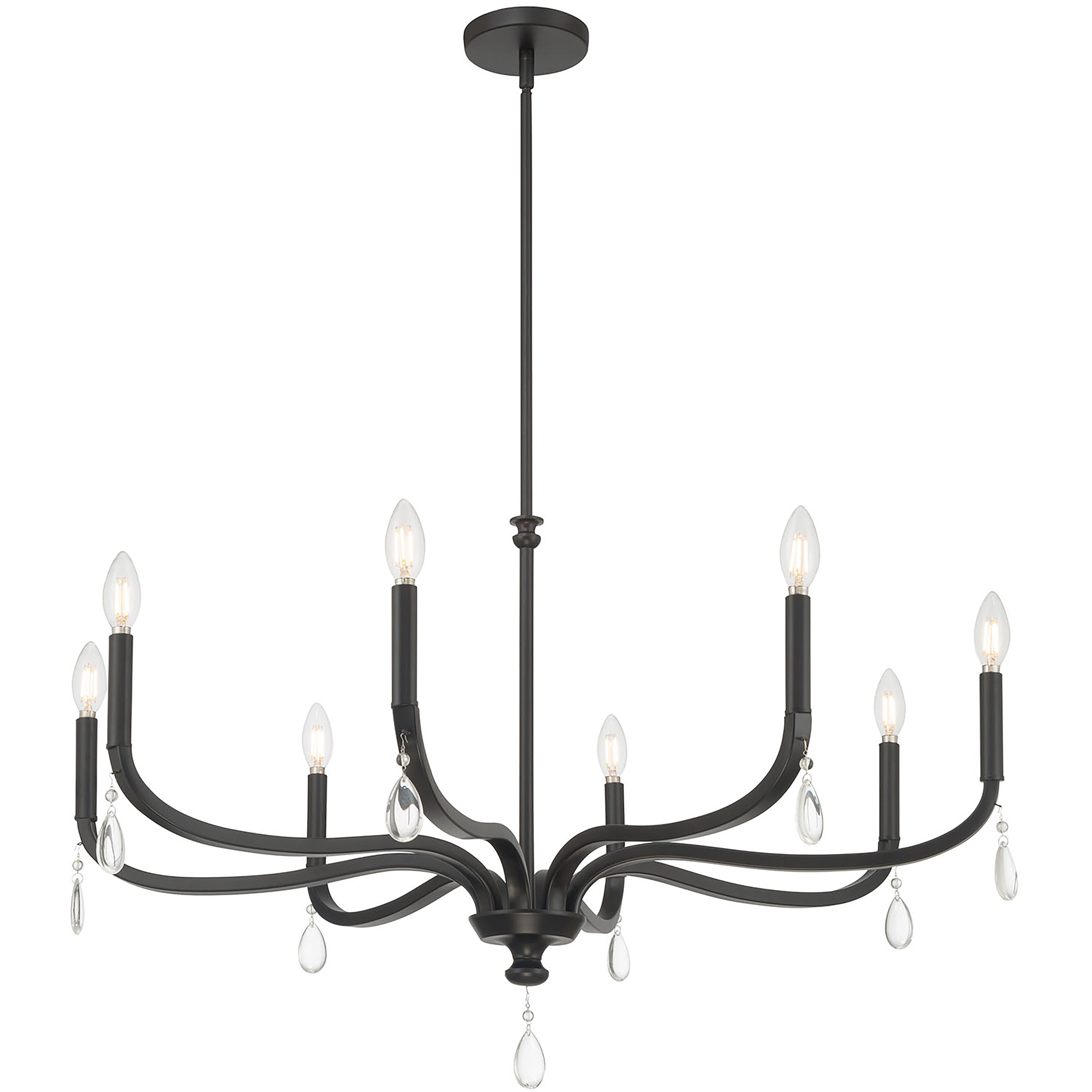 Viremont 8 Light 36 inch Matte Black Chandelier Ceiling Light