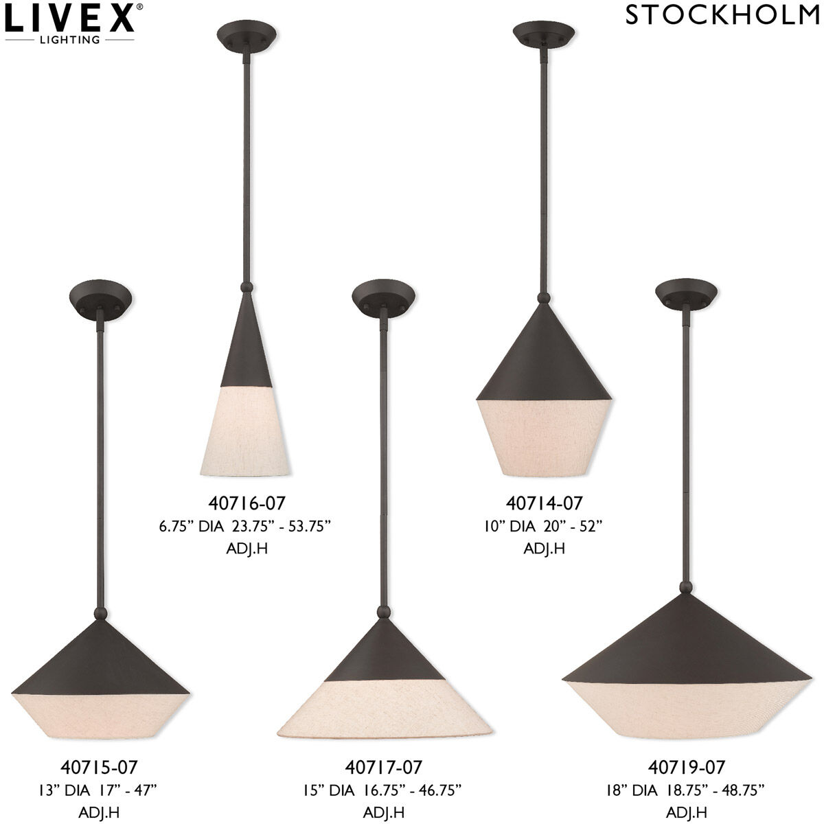 Stockholm 1 Light 18 inch Bronze Pendant Ceiling Light
