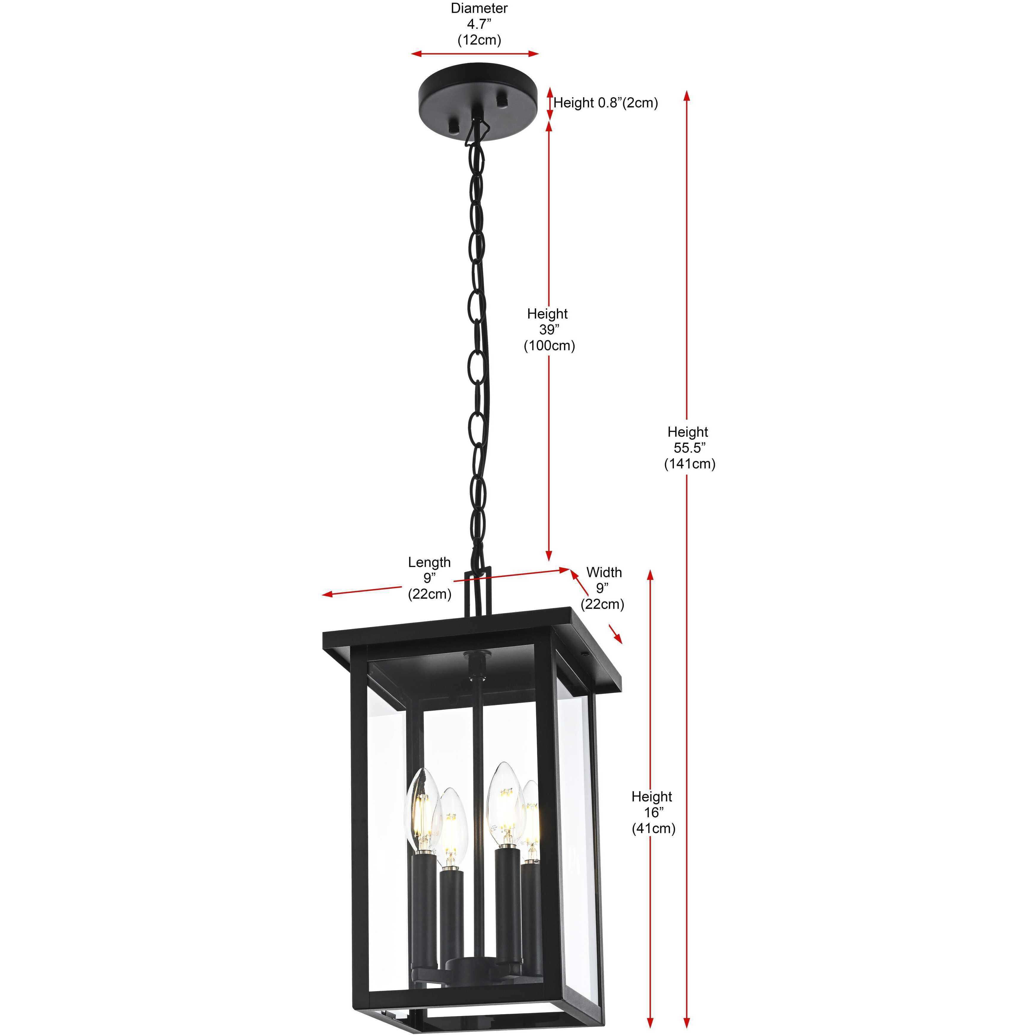 Sheridan 4 Light 9 inch Black Outdoor Pendant