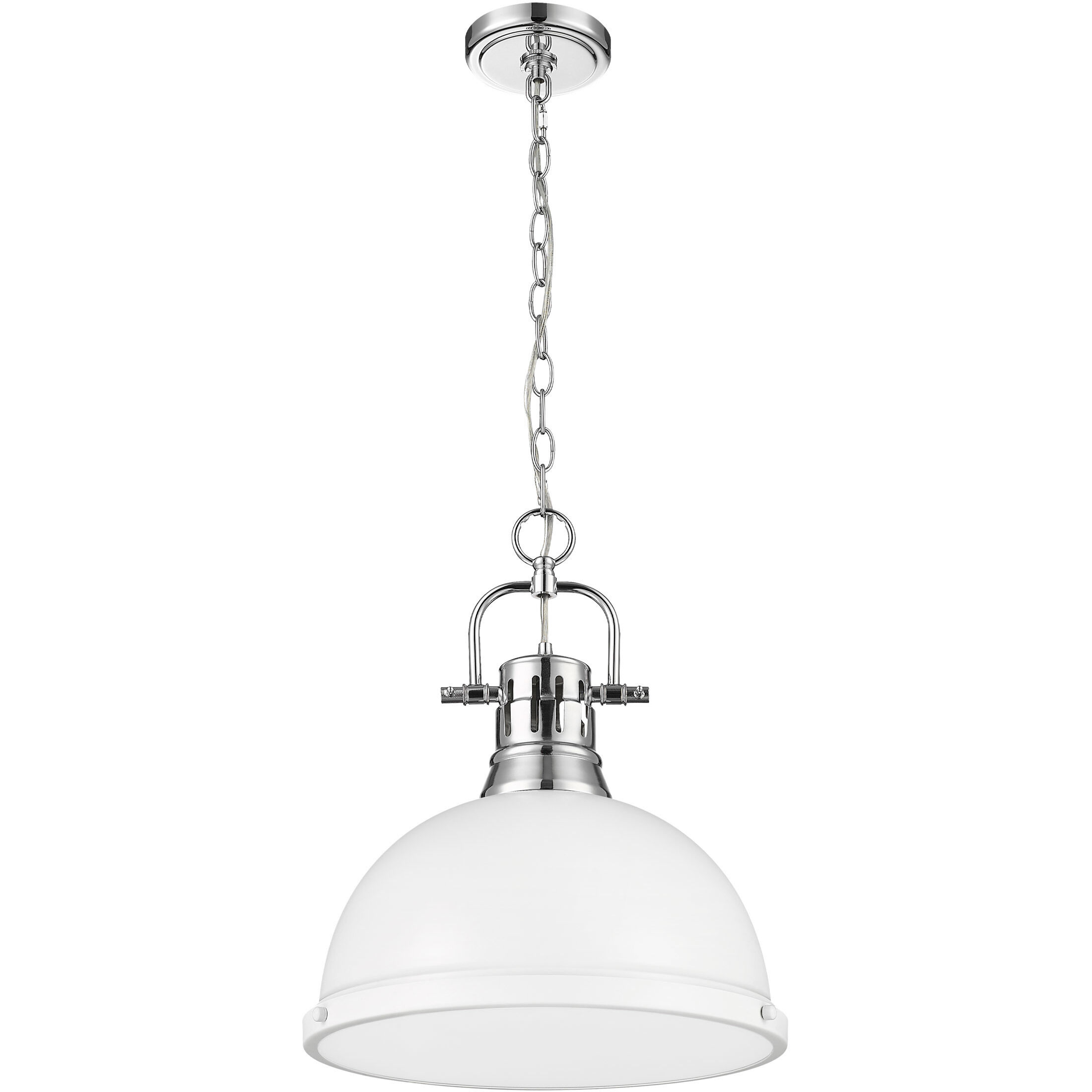 Yep Duncan 1 Light 14 inch Chrome Pendant Ceiling Light in Matte White