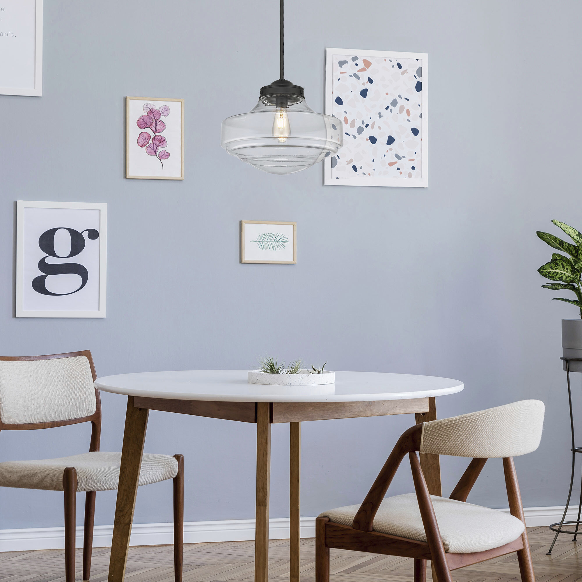 Ingalls 1 Light 16 inch Matte Black Pendant Ceiling Light in Clear Glass, Large