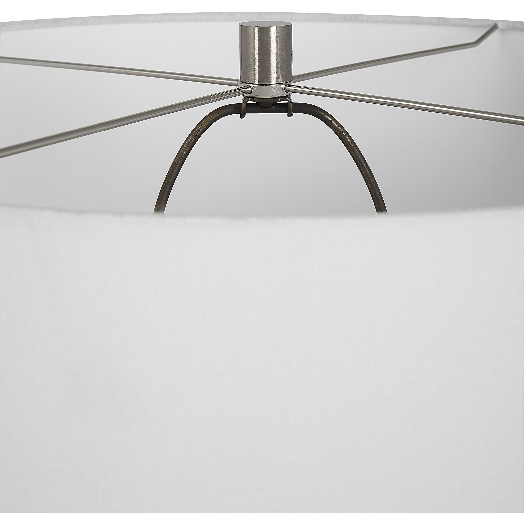 Reyna 28.5 inch 150.00 watt Chalk White Glaze and Brushed Nickel Table Lamp Portable Light