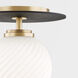 Ellis LED 7 inch Aged Brass and Black Flush Mount Ceiling Light
