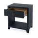 Bar Harbor Raffia 1 Drawer Nightstand in Navy Blue