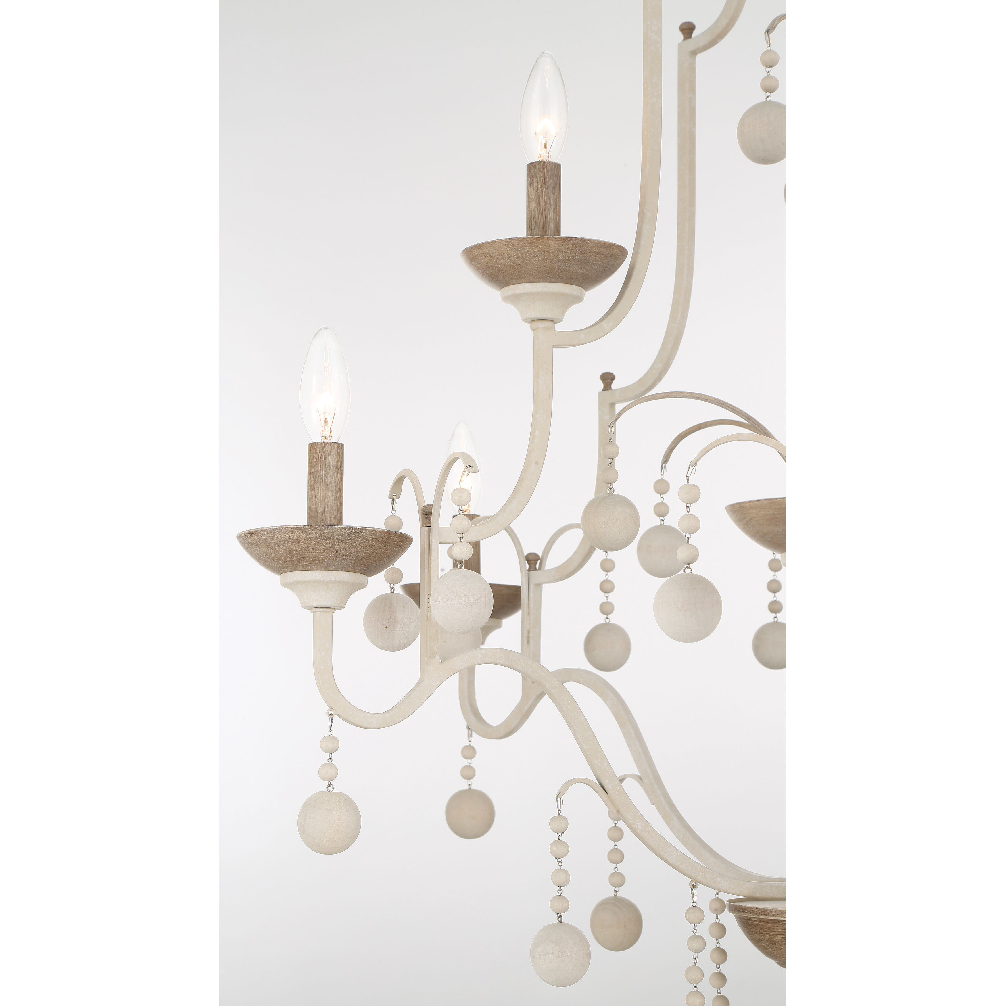 Colonial Charm 9 Light 33.13 inch White Wash and Sun Dried Clay Chandelier Ceiling Light