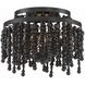 Poppy 3 Light 15 inch Matte Black Semi Flush Ceiling Light