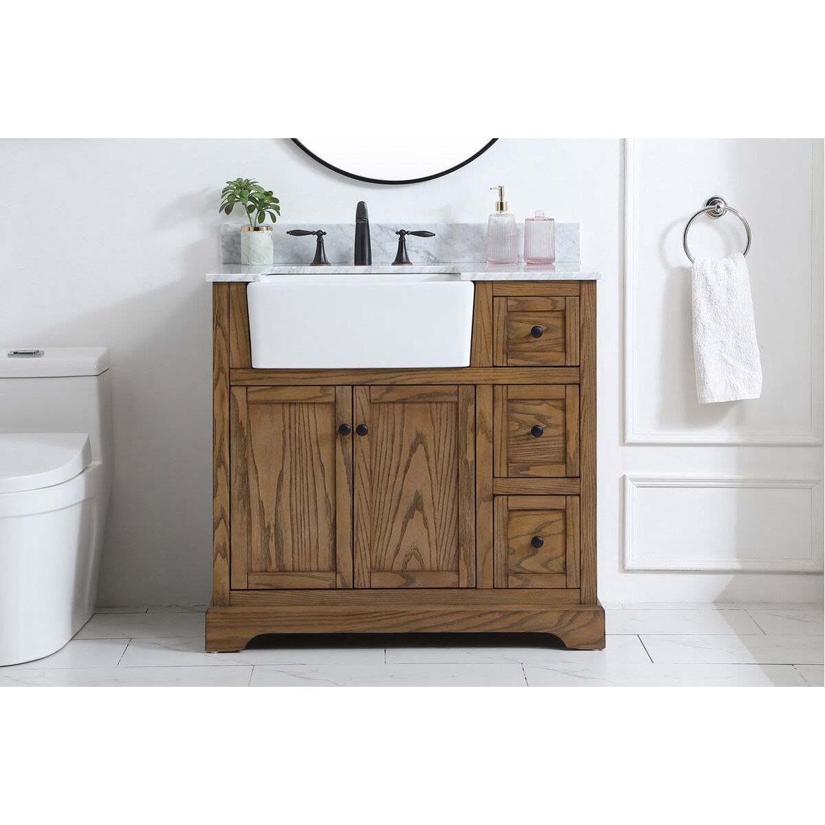 Franklin 36 X 22 X 35 inch Driftwood Bathroom Vanity Cabinet