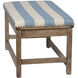 Bay St. Louis White Washed and Cream and Blue Bench