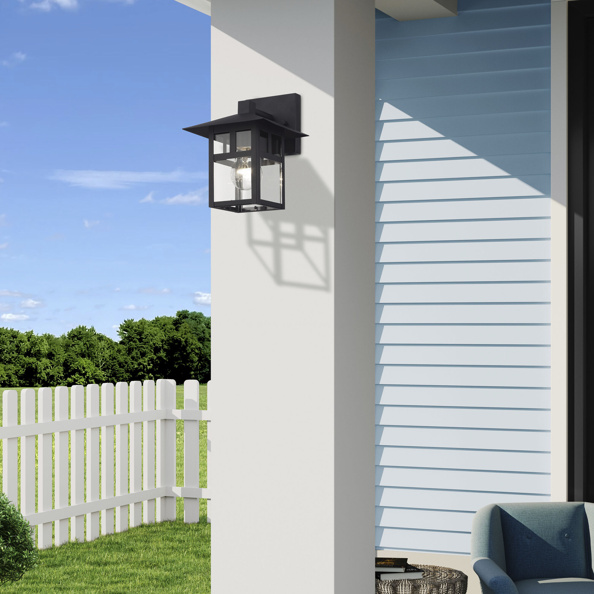 Crestlake 1 Light 9.5 inch Textured Black Outdoor Wall Lantern