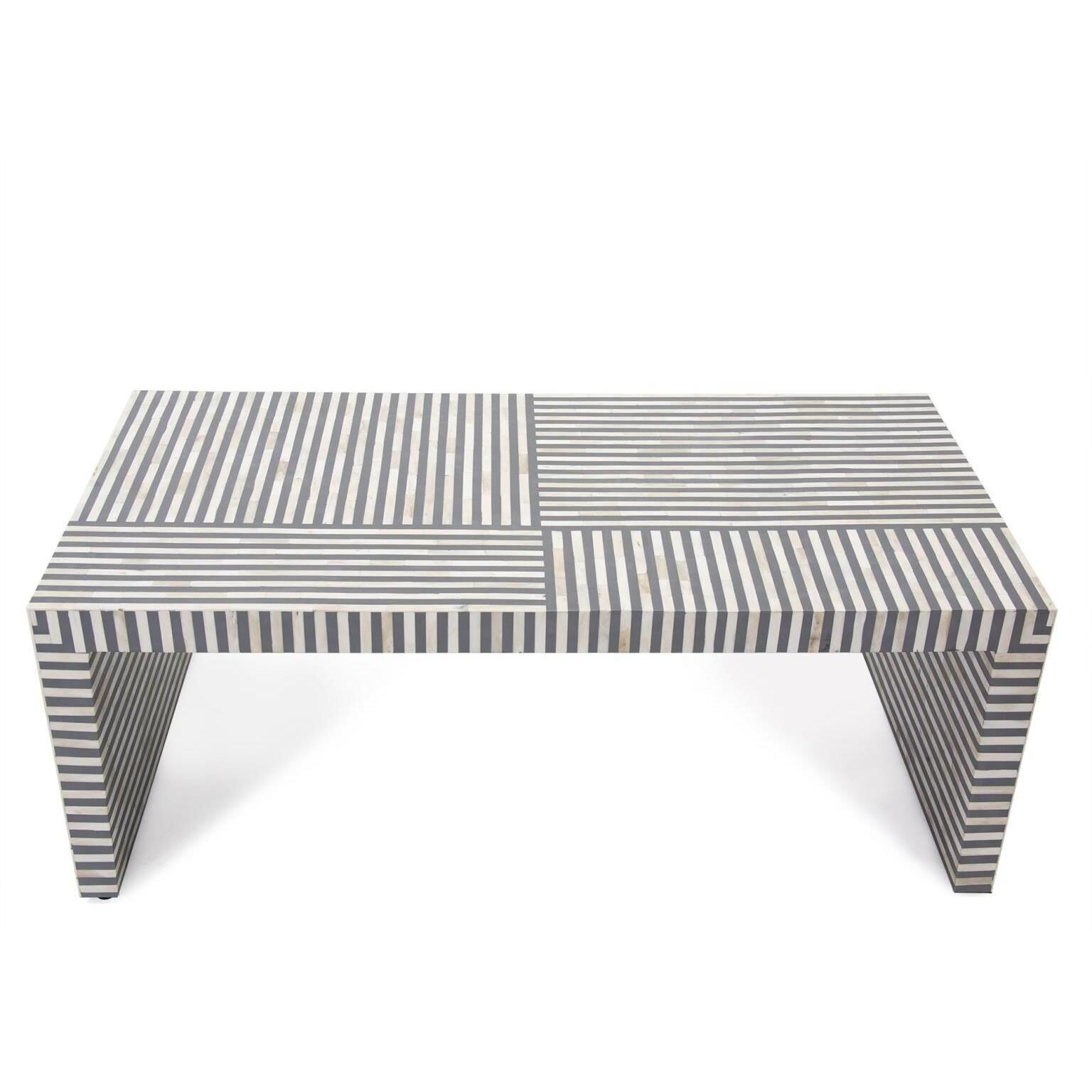 Optimist 48 X 24 inch Gray and Bone Coffee Table