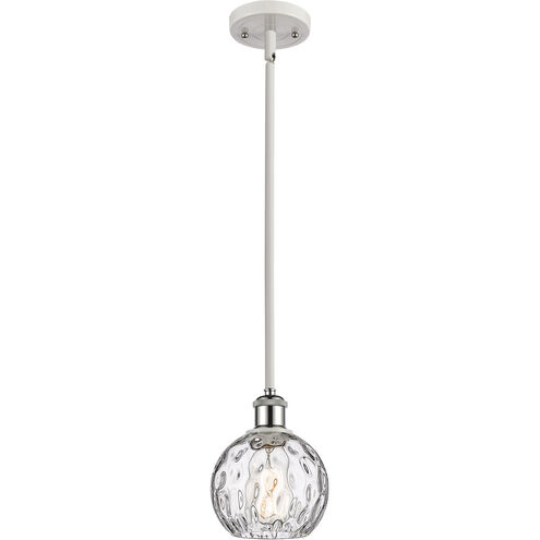 Ballston Athens Water Glass 1 Light 6 inch White and Polished Chrome Mini Pendant Ceiling Light