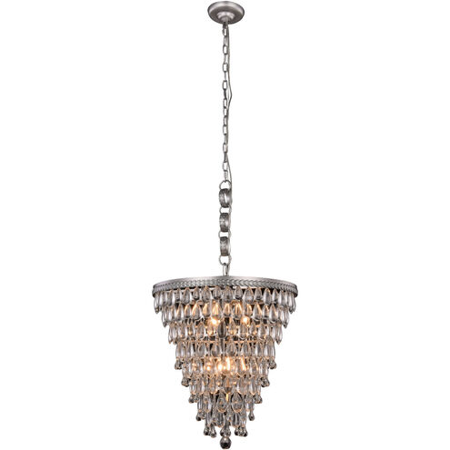 Nordic 5 Light 18 inch Antique Silver Pendant Ceiling Light, Urban Classic