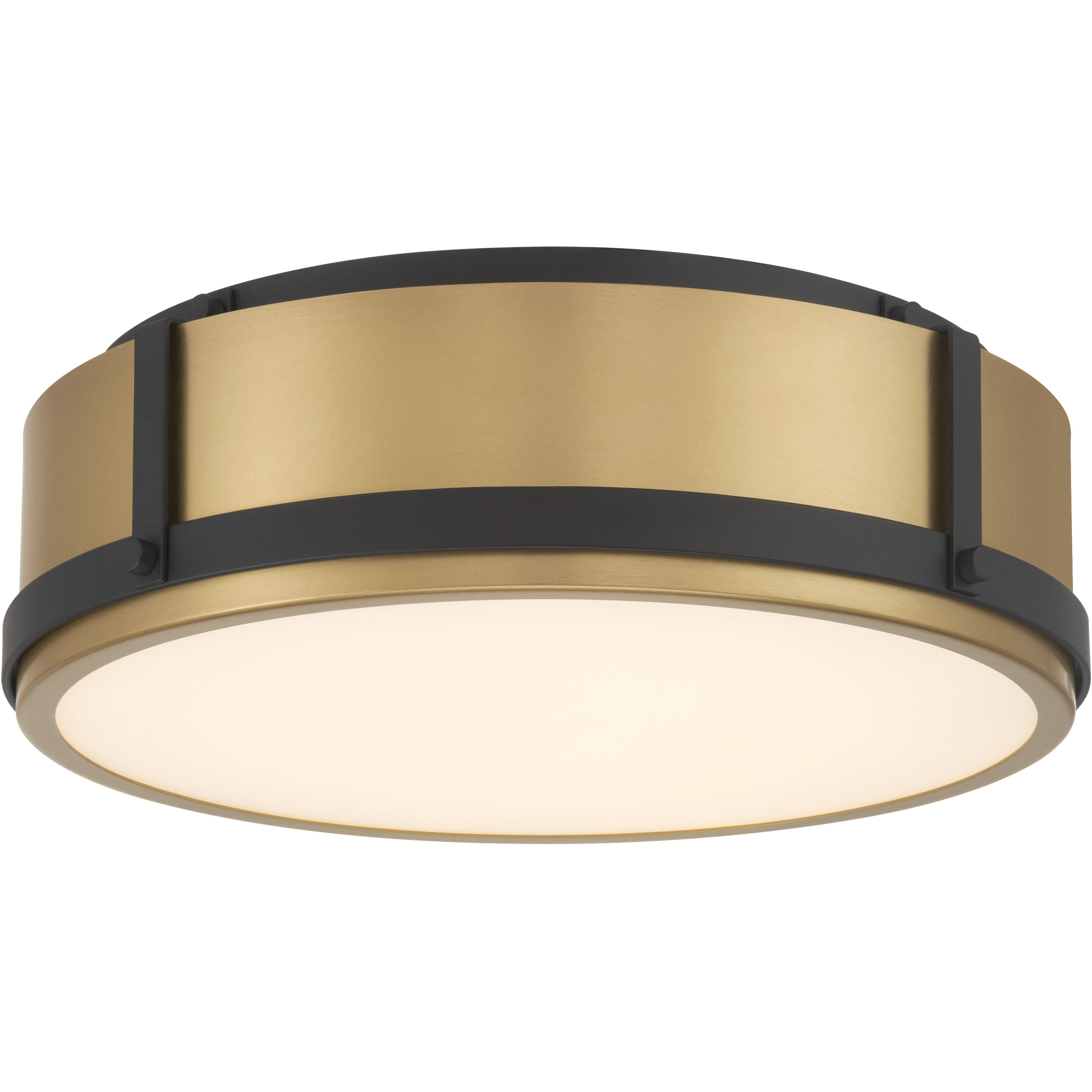 Lynca LED 13.75 inch Legacy Brass and Dark Matte Black Flush Mount Ceiling Light