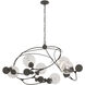 Sprig 6 Light 49.1 inch Dark Smoke Pendant Ceiling Light in Water, Circular