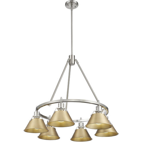 Orwell 6 Light 29 inch Pewter Chandelier Ceiling Light in Brushed Champagne Bronze