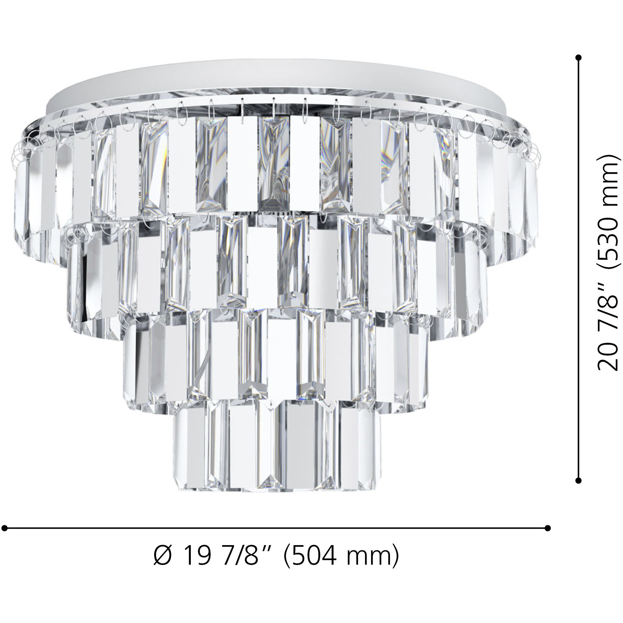 Erseka 7 Light 19.69 inch Chrome Chandelier Ceiling Light