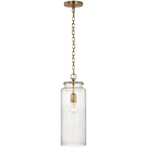 Thomas O'Brien Katie LED 7 inch Hand-Rubbed Antique Brass Cylinder Pendant Ceiling Light, Large