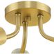 Cornett LED 24 inch Brushed Gold Semi-Flush Mount Ceiling Light