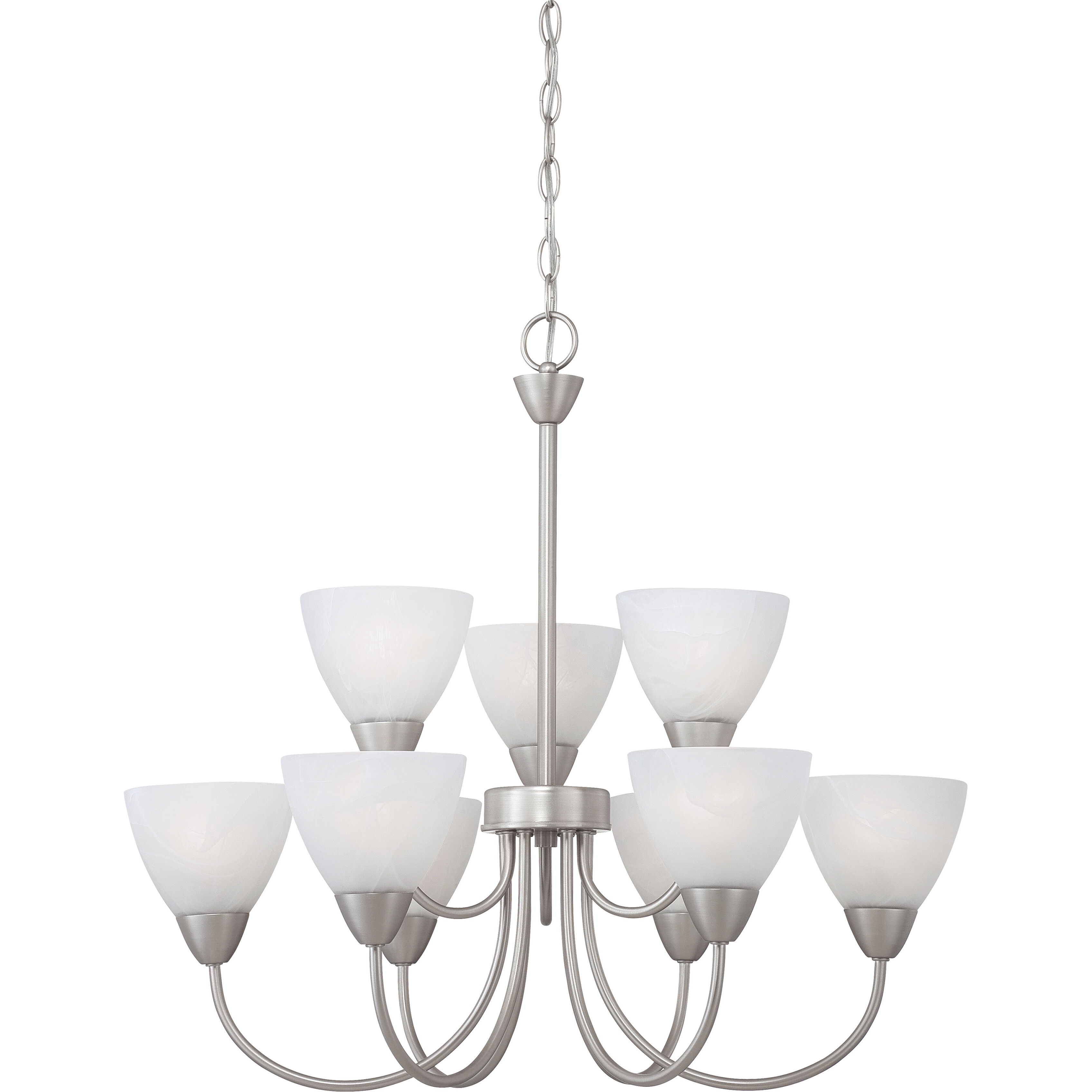 Tia 9 Light 25.98 inch Matte Nickel Chandelier Ceiling Light