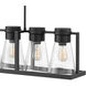 Refinery 6 Light 43.75 inch Black Indoor Linear Chandelier Ceiling Light in Clear