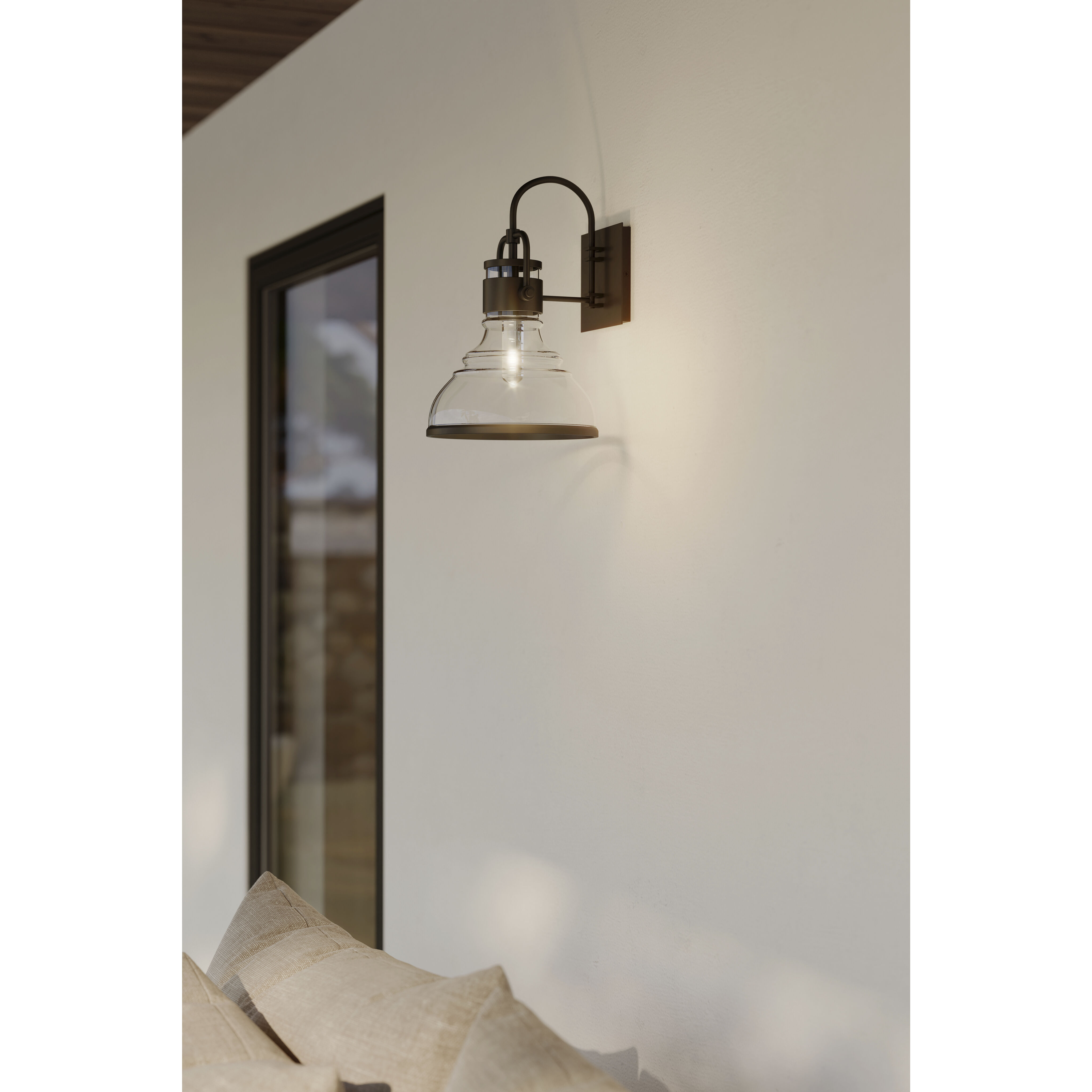Calen 1 Light 15.5 inch Dark Matte Black Outdoor Wall Sconce