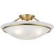 Newburgh 3 Light 16 inch Antique Brass Semi-Flush Ceiling Light