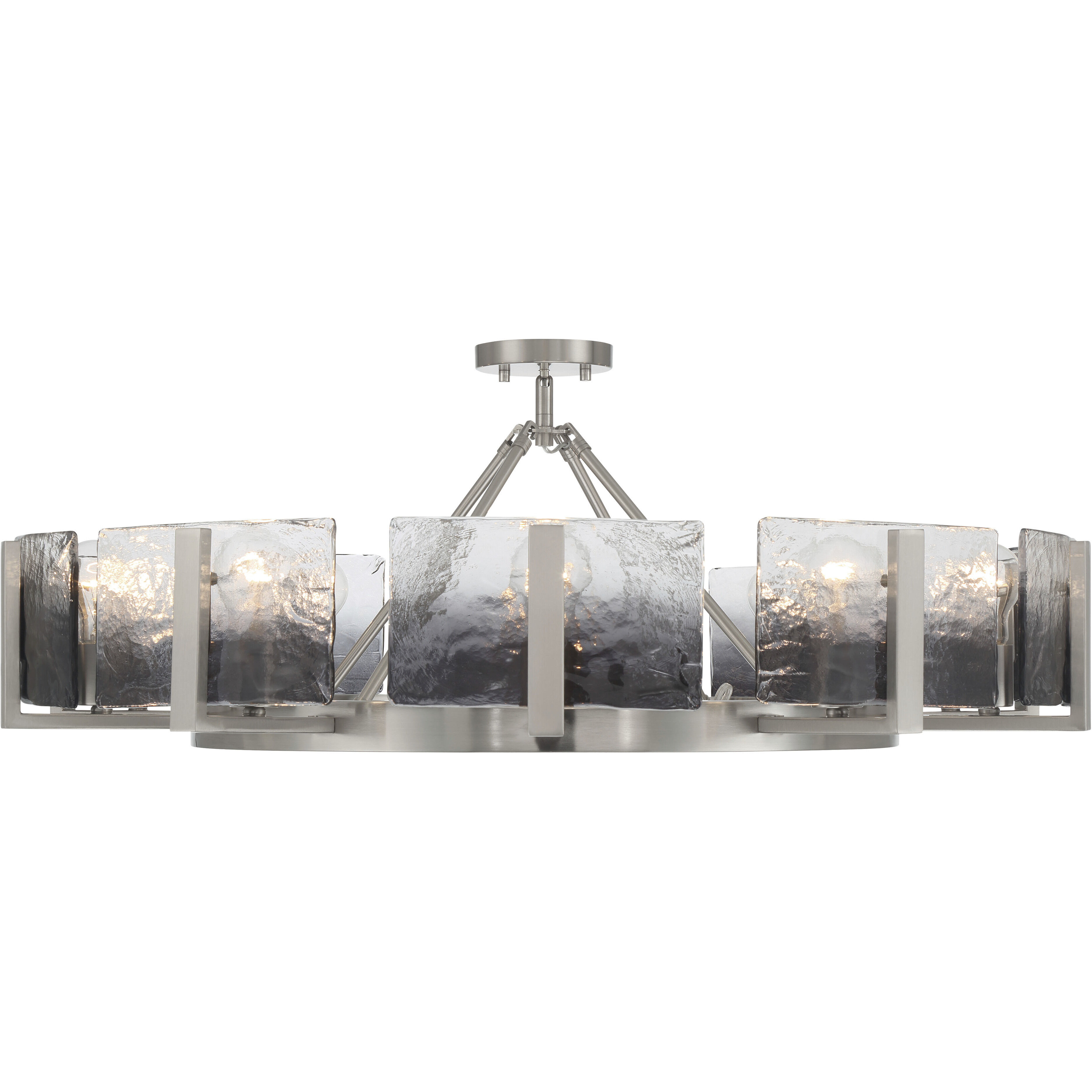 Aenon 10 Light 36 inch Pewter Semi-Flush Mount Ceiling Light