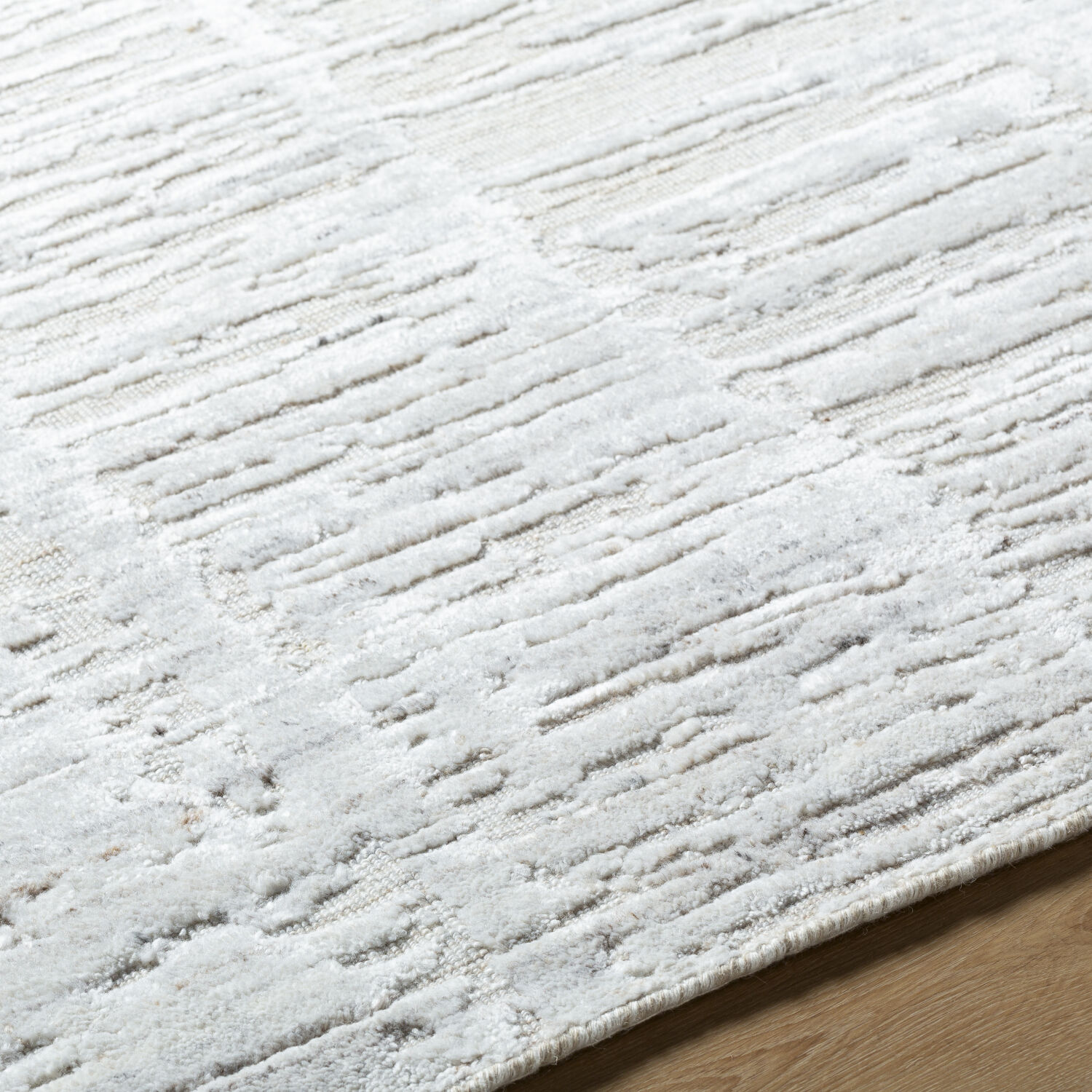 Jackie 144 X 108 inch Light Silver / Off-White Handmade Rug in 9 x 12