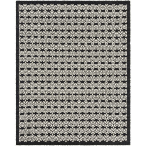 Agostina 120 X 96 inch Black/Cream Handmade Rug, Wool and Cotton