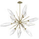 Rock Crystal LED 38.1 inch Gilded Brass Chandelier Ceiling Light in Chilled Clear, 2700K LED, Starburst