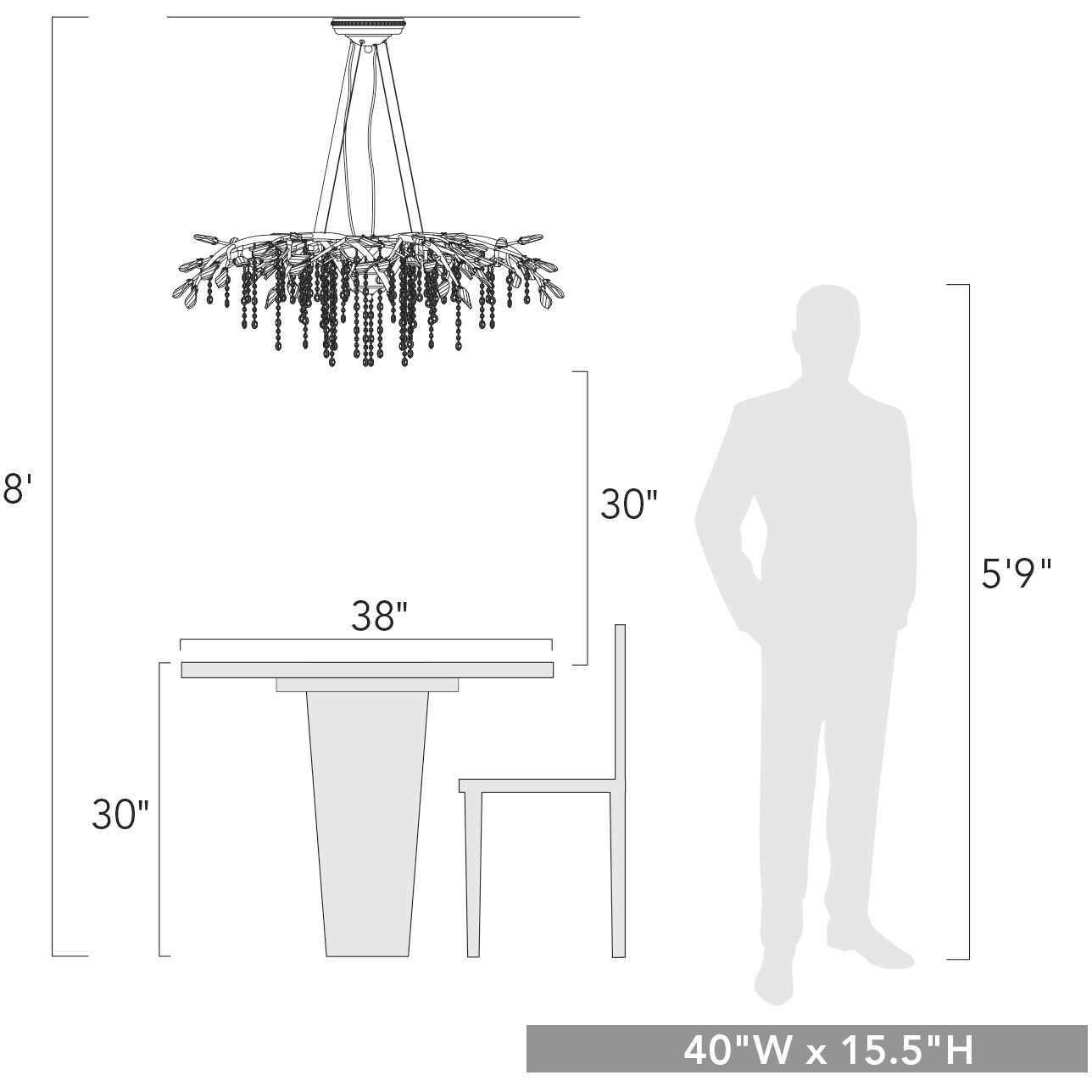 Autumn Twilight 12 Light 40 inch Black Iron Chandelier Ceiling Light, Large