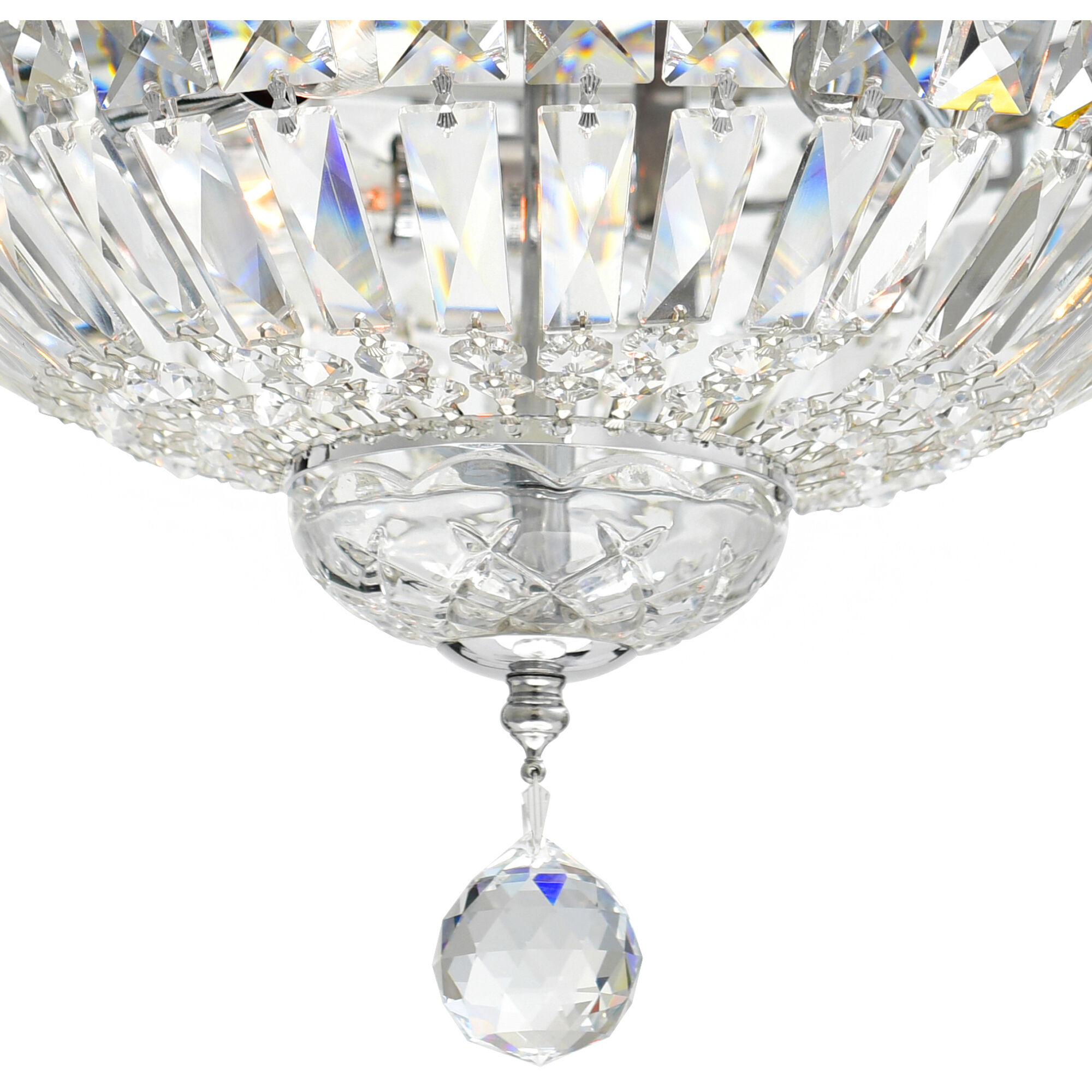 Stefania 3 Light 12 inch Chrome Bowl Flush Mount Ceiling Light