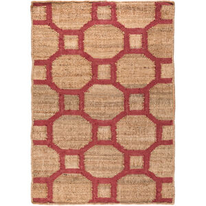 Seaport 36 X 24 inch Camel, Bright Pink Rug