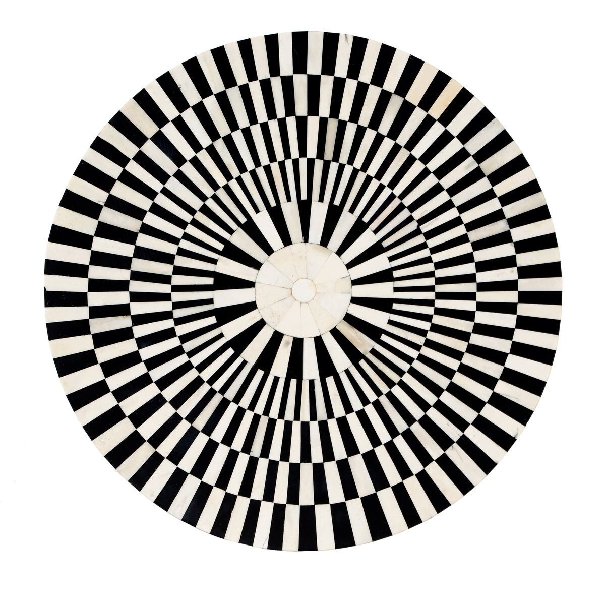 Rimma Bone Inlay Side Table in Black and White