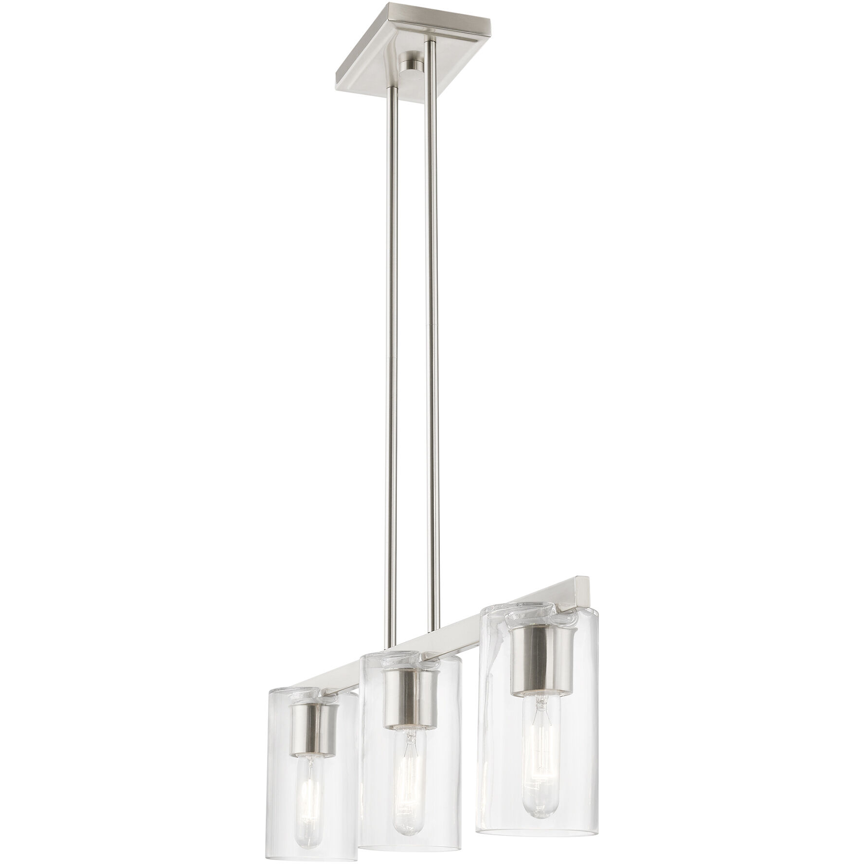 Clarion 3 Light 30 inch Brushed Nickel Linear Chandelier Ceiling Light
