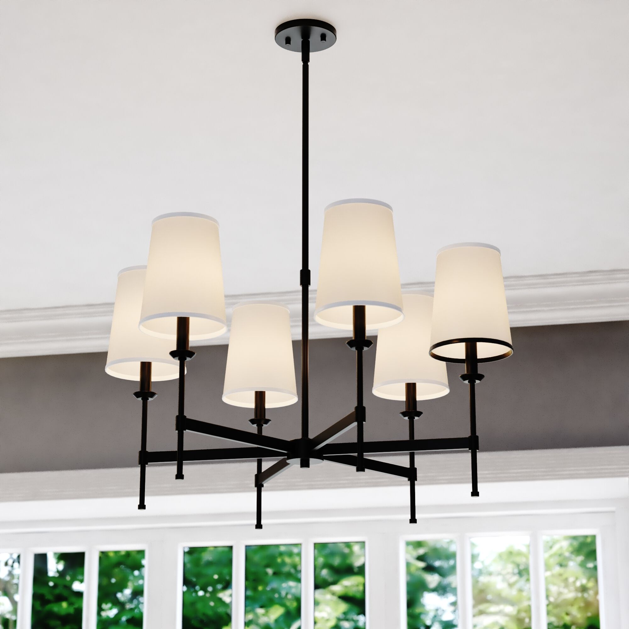 Camden LED 30 inch Matte Black Chandelier Ceiling Light