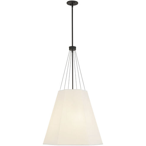 Alora Mood Manila 3 Light 19.5 inch Matte Black and White Linen Pendant Ceiling Light