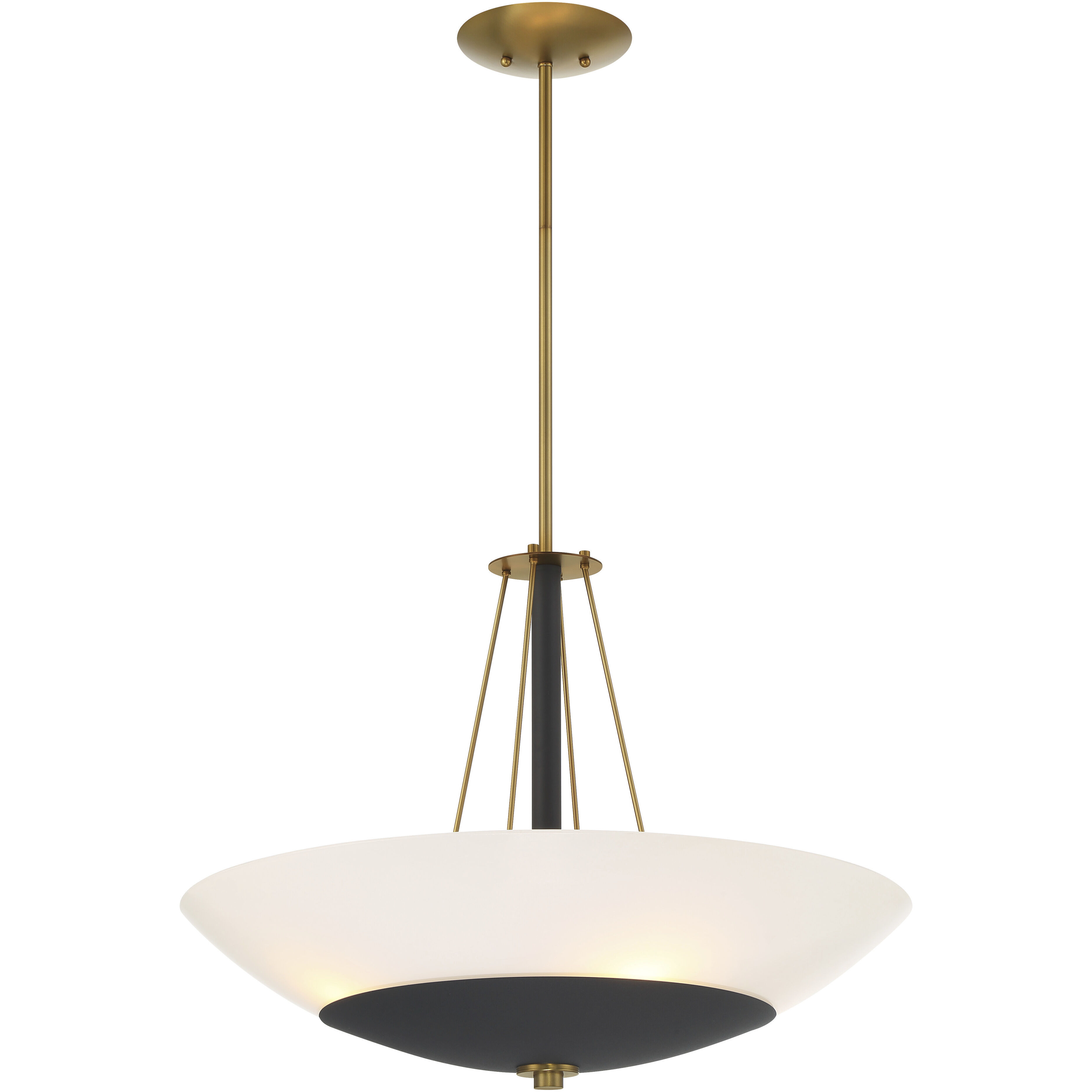 BAX 4 Light 24 inch Sand Coal and Soft Brass Pendant Ceiling Light