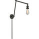 Bare Bulb 30 inch 60.00 watt Polished Nickel Swing Arm Wall Light, Franklin Restoration