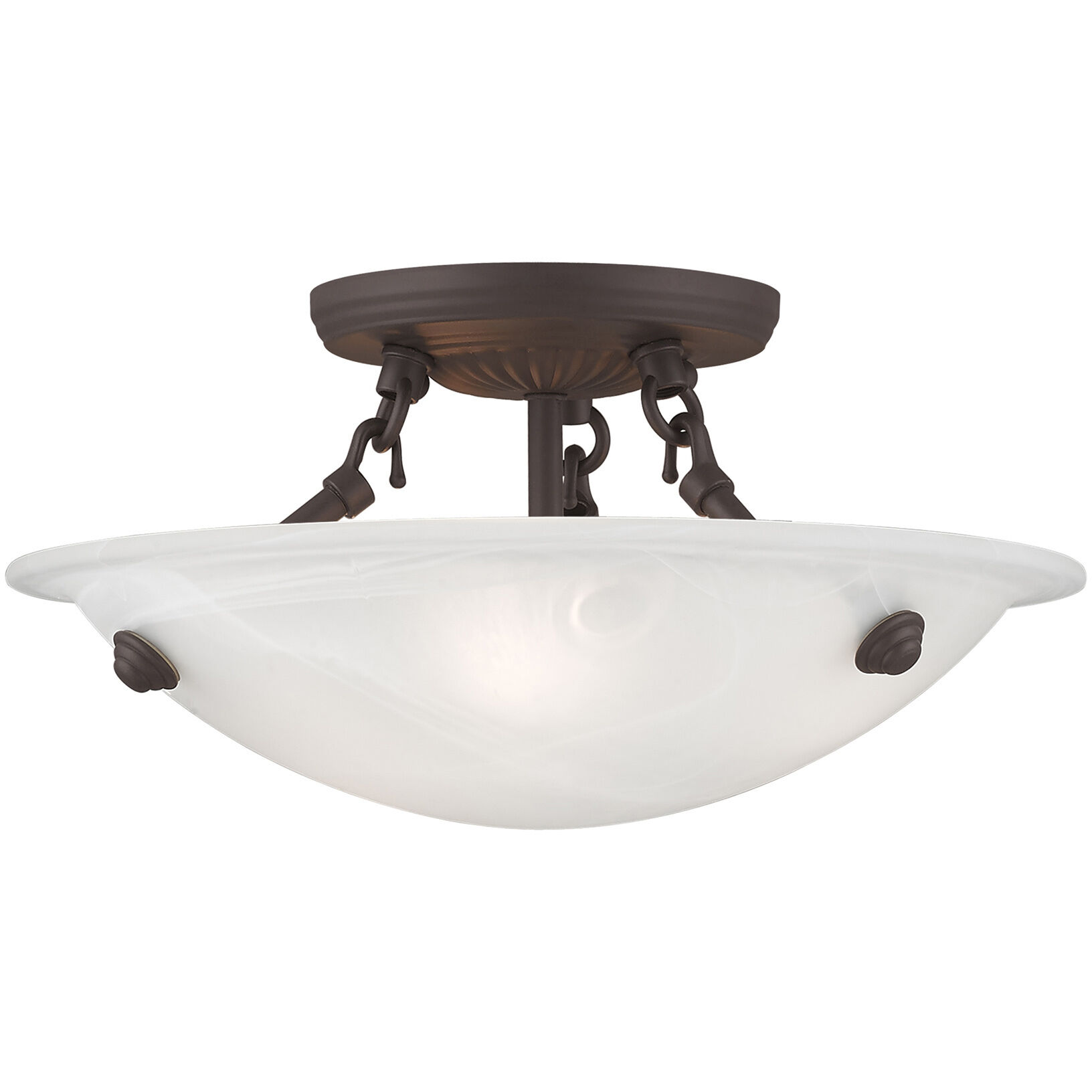 Oasis 3 Light 12 inch Bronze Semi-Flush Mount Ceiling Light