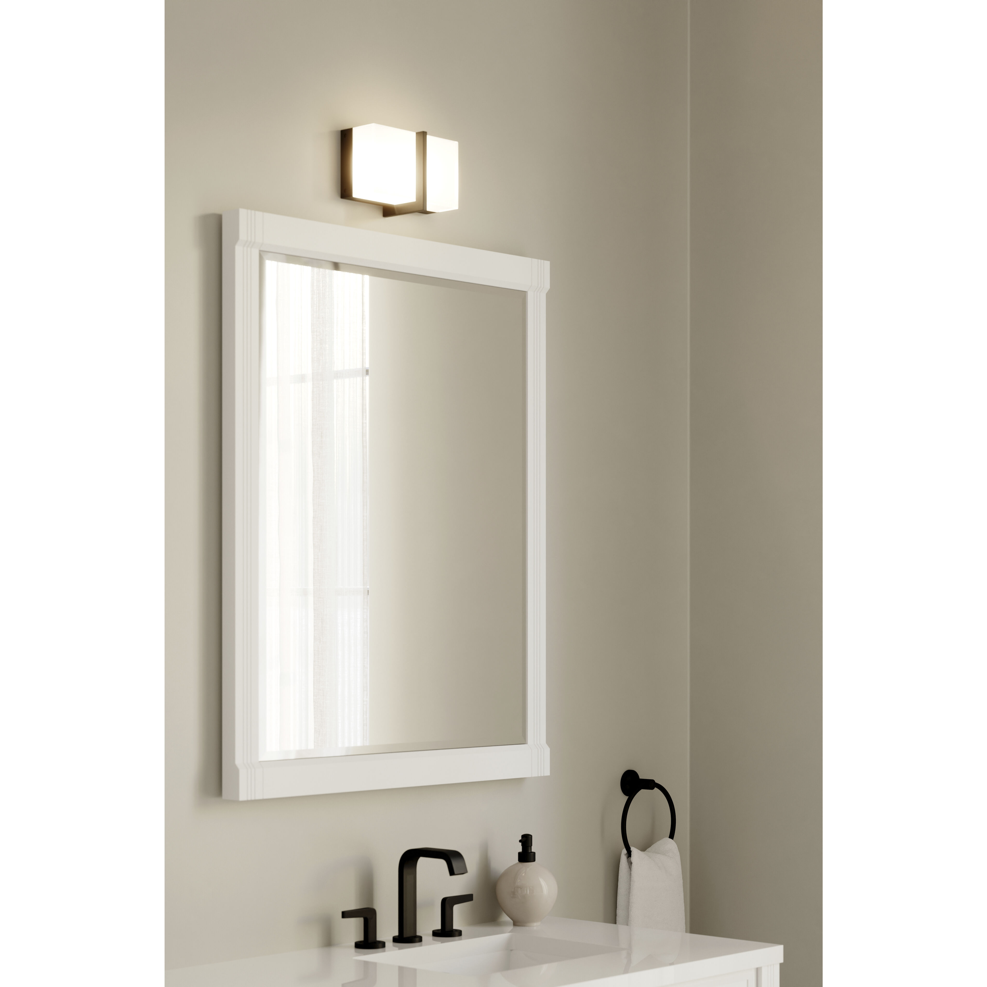 High Rise LED 8.5 inch Dark Matte Black Bath Bar Wall Light