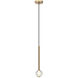 Windchimer LED 3.88 inch Aged Gold Brass Pendant Ceiling Light