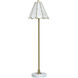 Verity 36 inch 40 watt White Marble and Polished Brass Table Lamp Portable Light