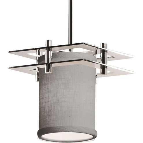 Textile LED 7 inch Polished Chrome Pendant Ceiling Light