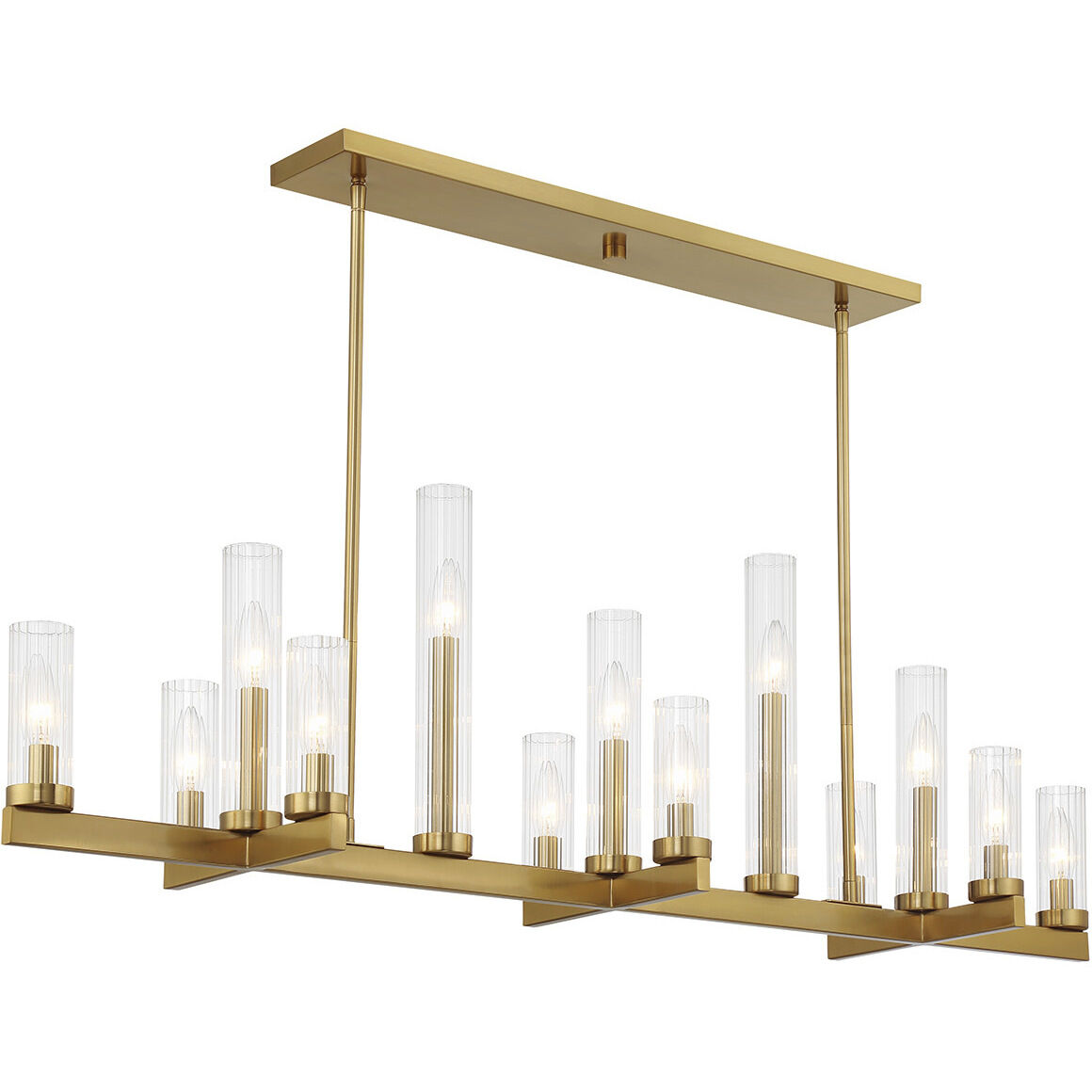 Carina 13 Light 47.5 inch Warm Brass Linear Chandelier Ceiling Light