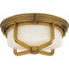Thomas O'Brien Milton 2 Light 14.5 inch Hand-Rubbed Antique Brass Flush Mount Ceiling Light, Large